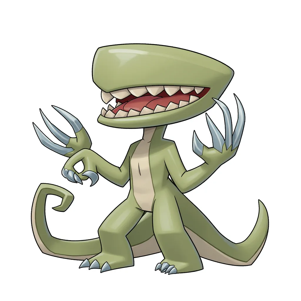 He's a slythering alien without eyes, and holding 2 super sharp claws instead of arms.