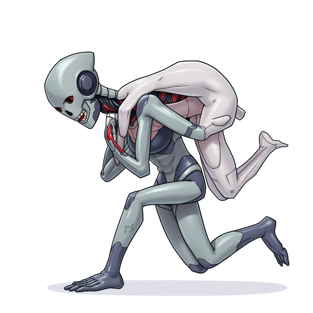 a humanoid penetrating another humanoid