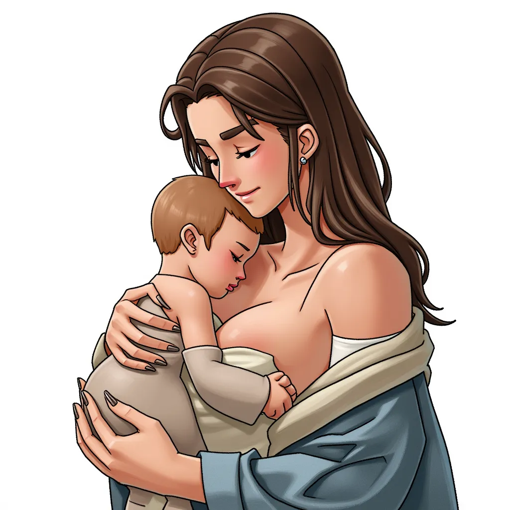 A courageous Danish woman breastfeeding in public with her heroic female body and nipples exposed because she’s a proud woman and nobody will keep her down