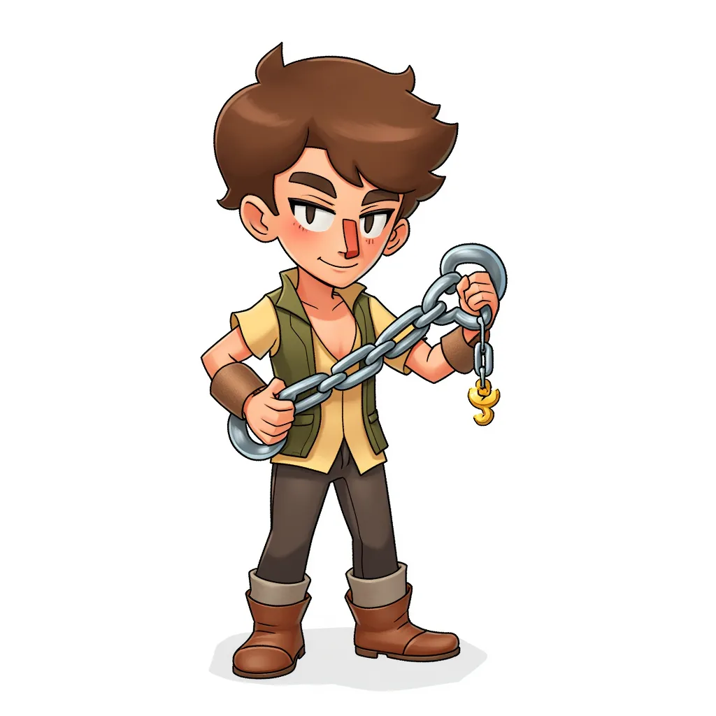 a small brown boy in chains