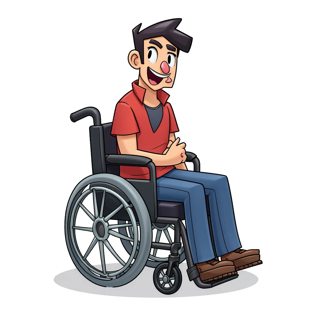 a retard in a wheelchair