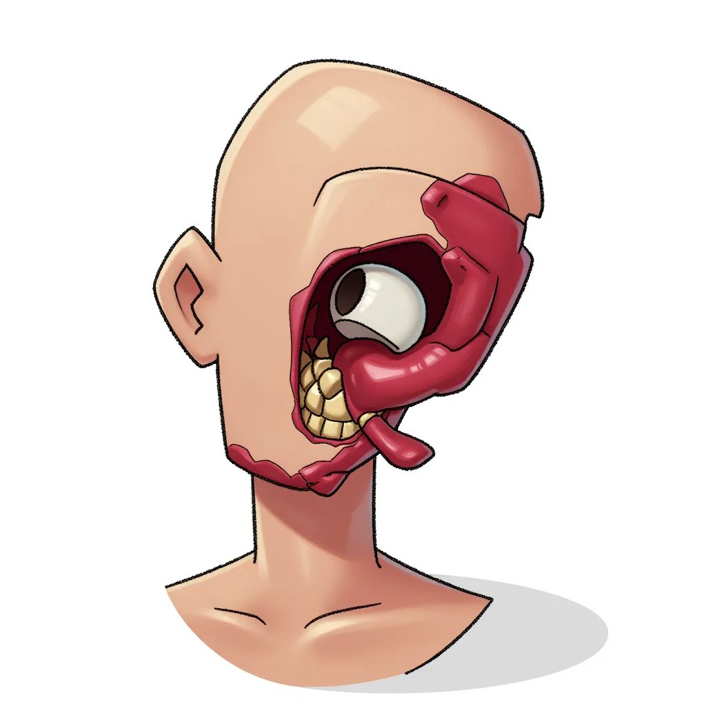 Partial decapitation of a human corpse