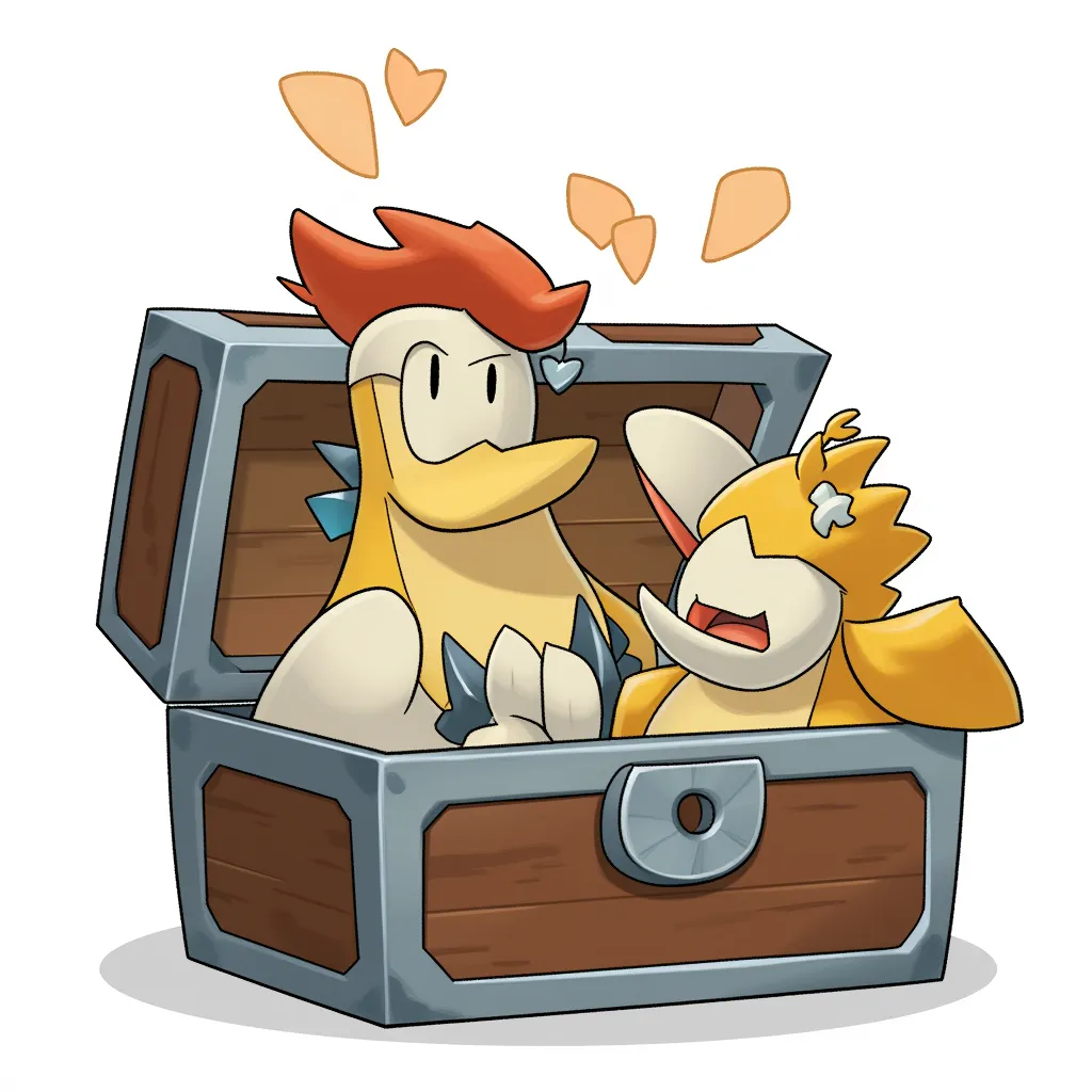 Surprised Bobby and Sus Billy are sibling Venus Fly Mimics, waiting to catch their latest prey in a forgotten treasure chest.