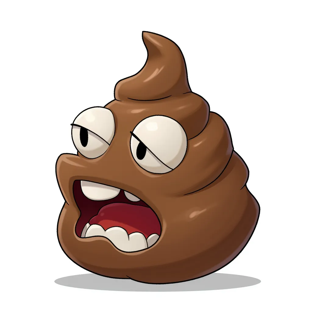 a giant ball of poo that is also a redneck in the style of AIBG, white background