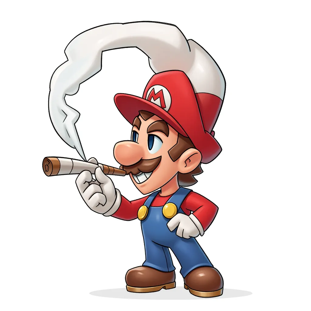 mario smoking a joint