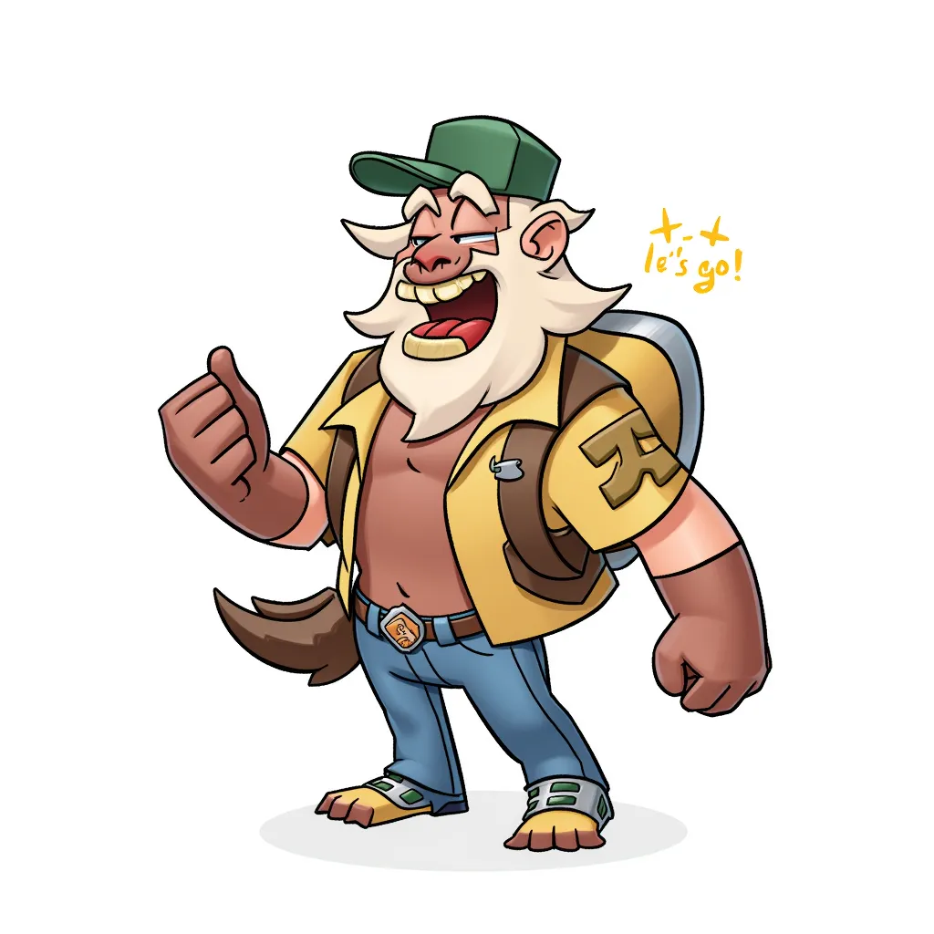 let's go brandon in the style of AIBG, white background