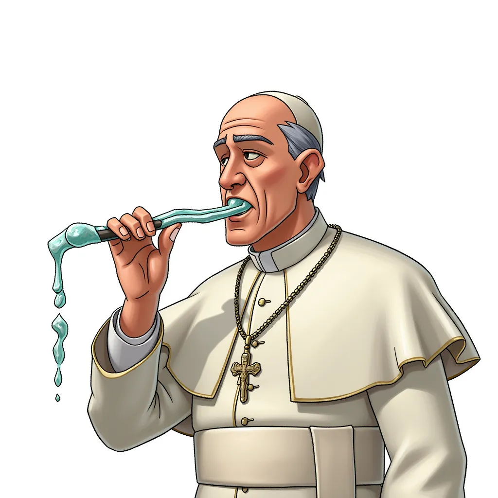 the pope doing a line of cocaine