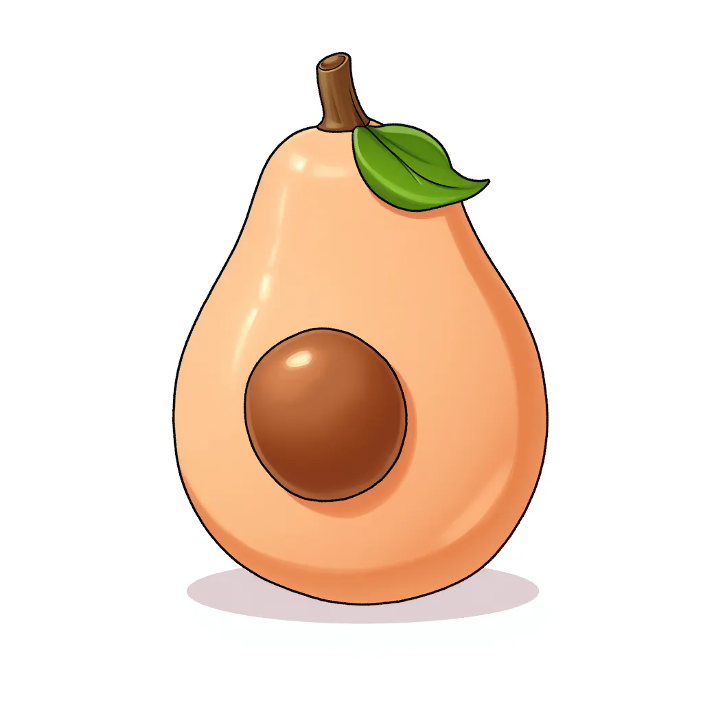 a peach colored whole avocado