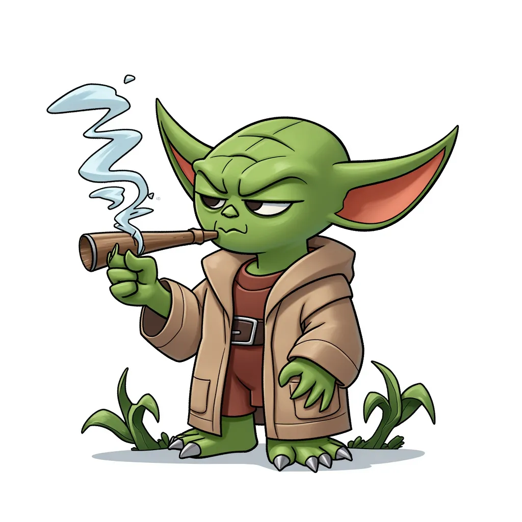 yoda smoking a blunt