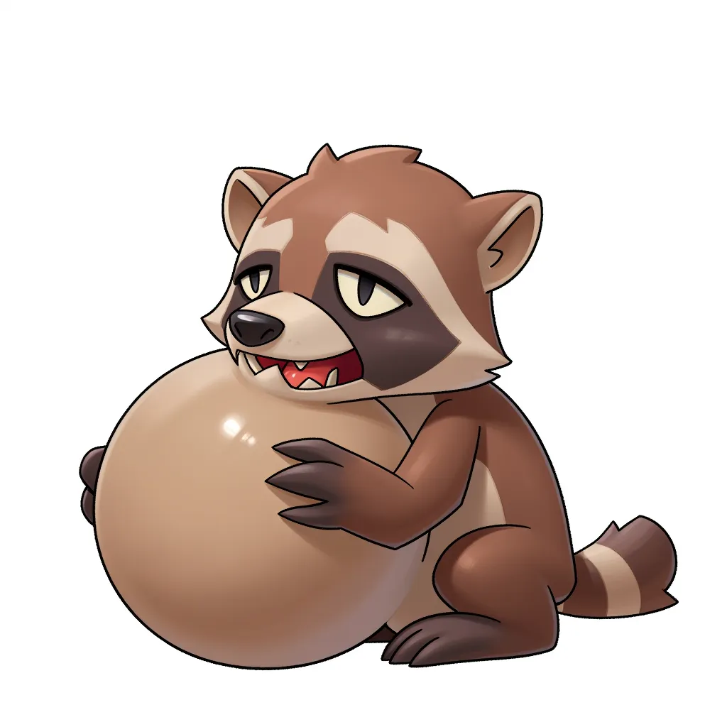 raccoon dog with huge balls
