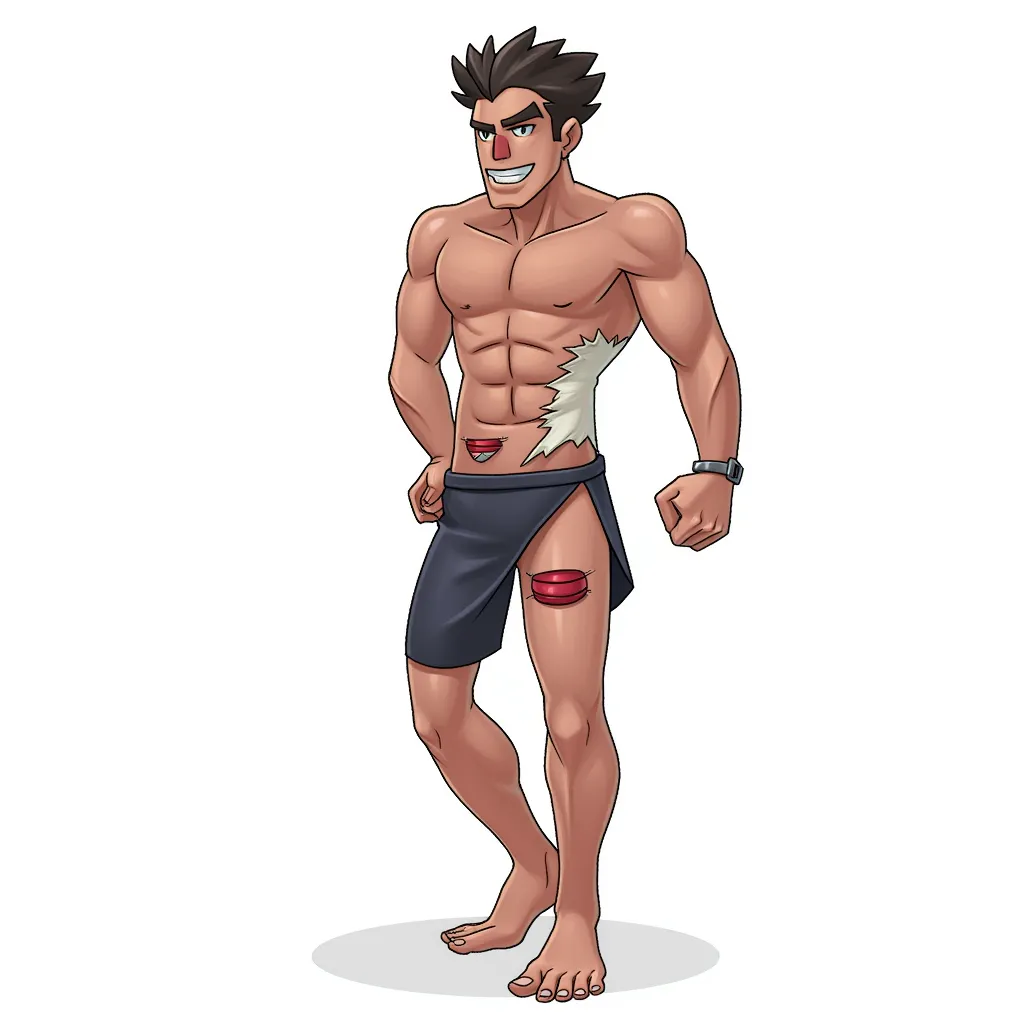 a ripped man with three legs