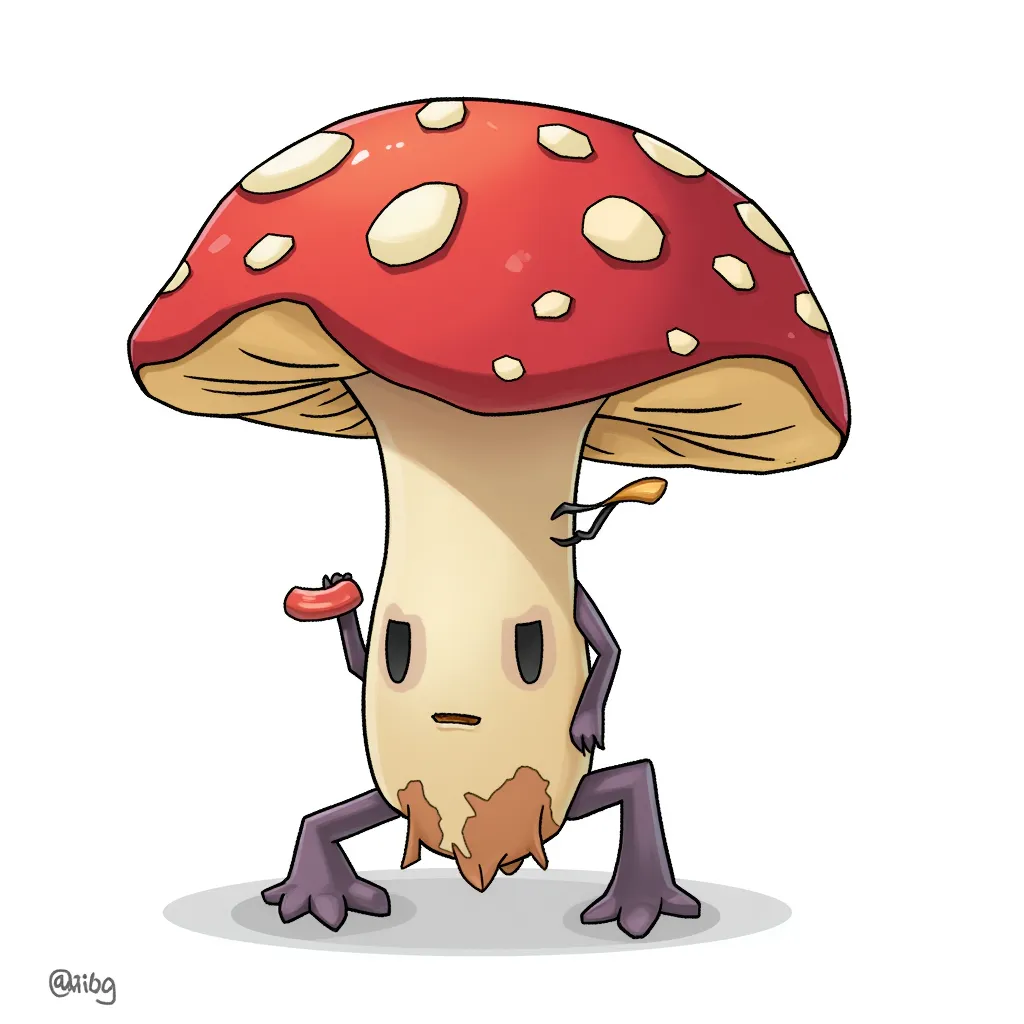 A mushroom creature that can walk breathe, and most of all eat.