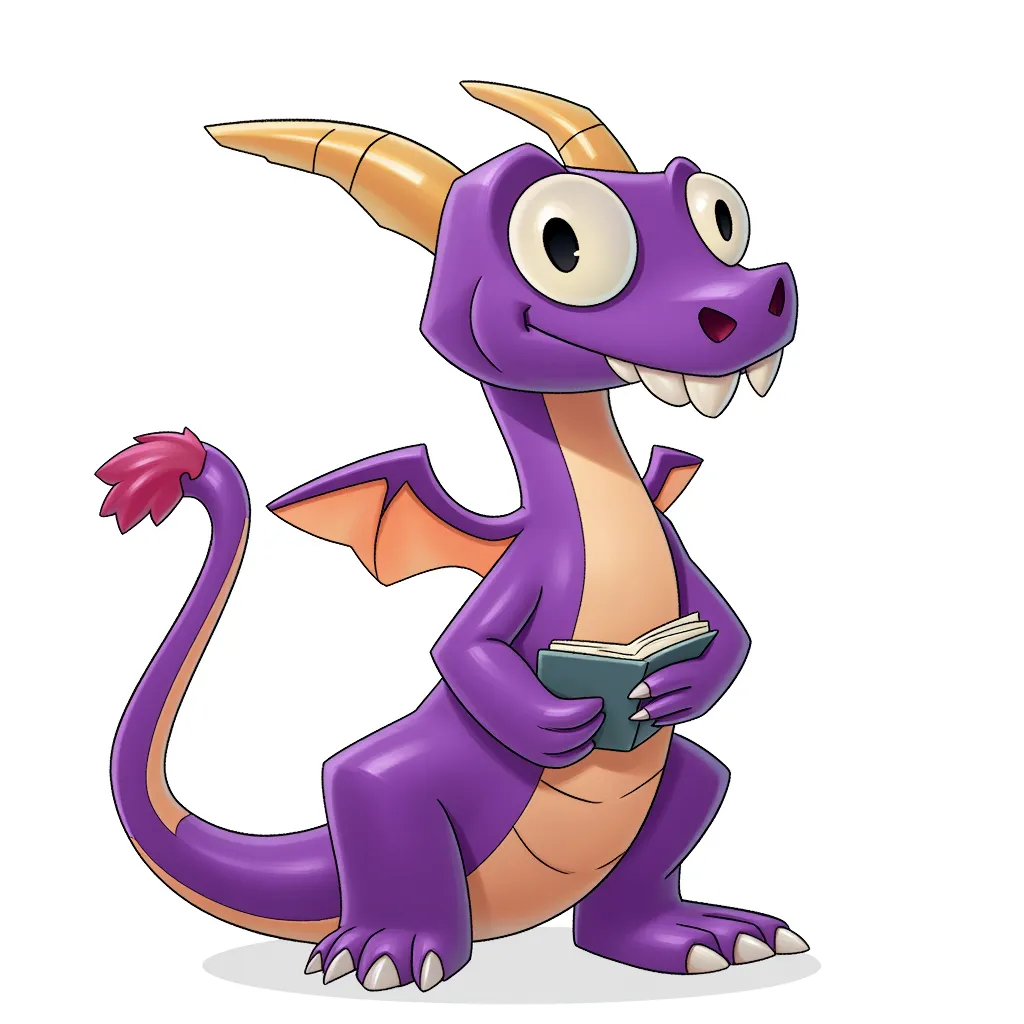 A big purple dragon, she writes the most fearsome book reviews.