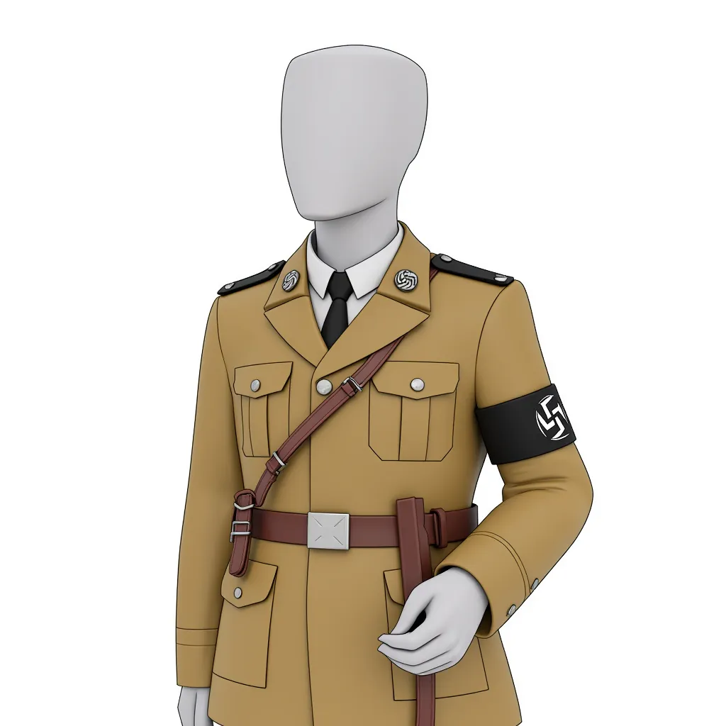 a white man in a tan SS uniform
