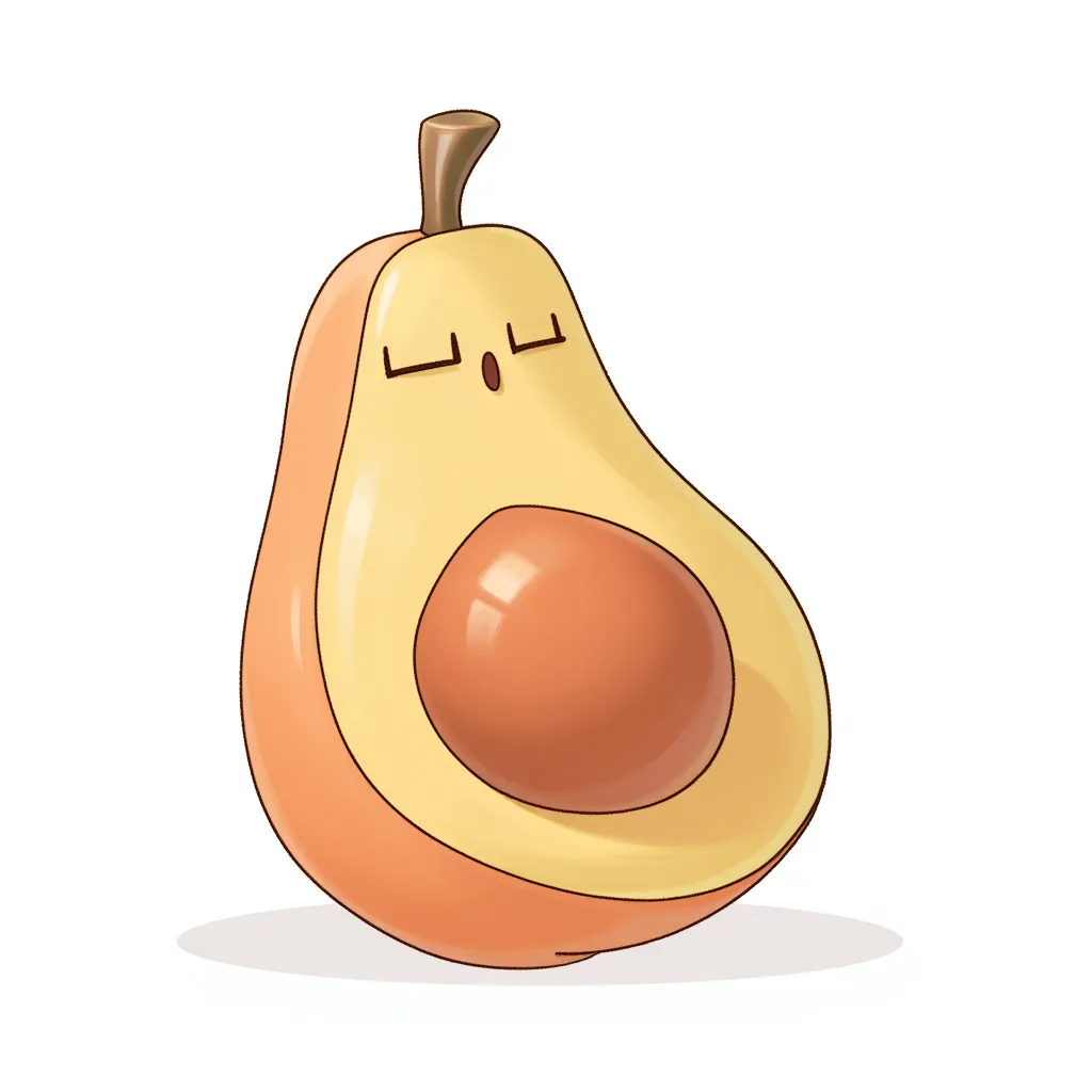 a peach colored whole avocado