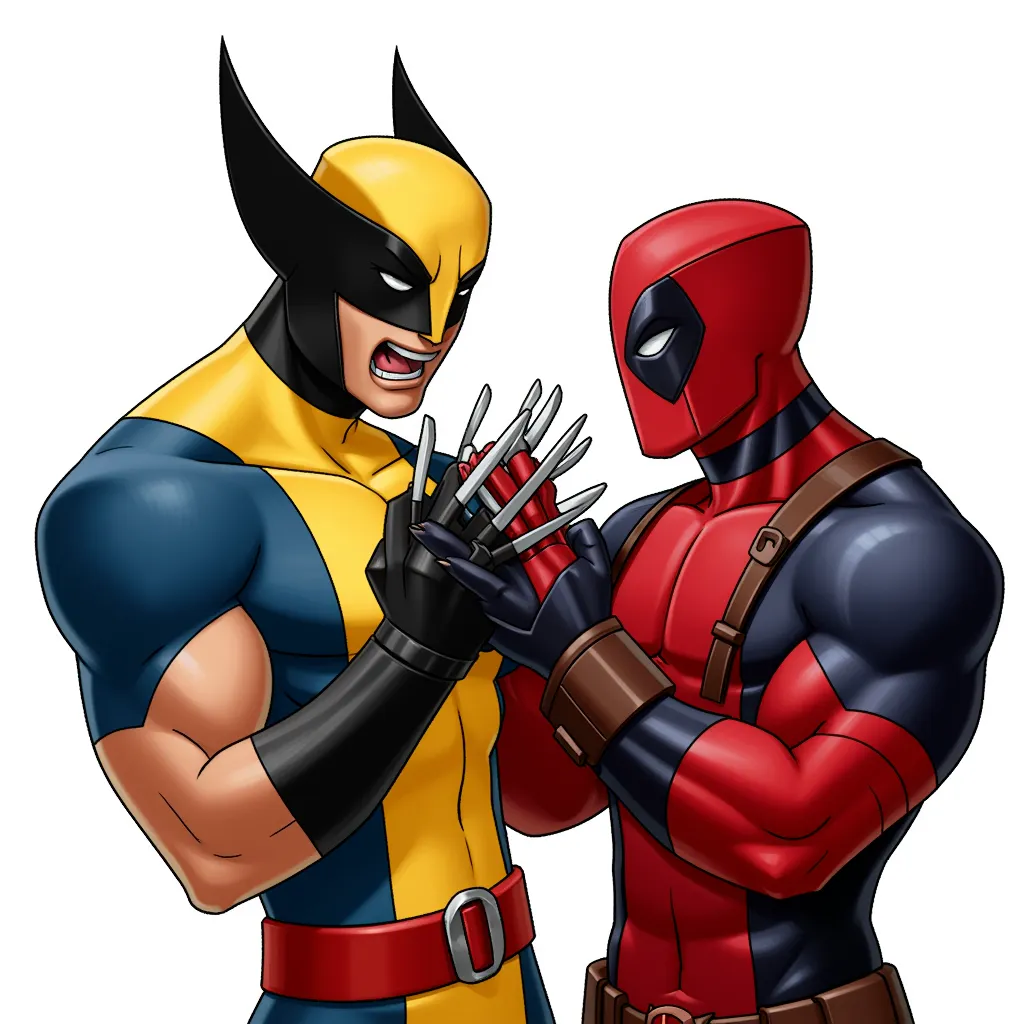 wolverine giving deadpool a handjob