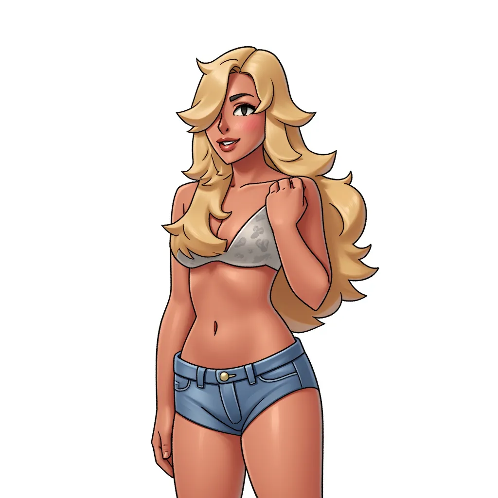 sexy painting in the style of AIBG, white background, full body shot