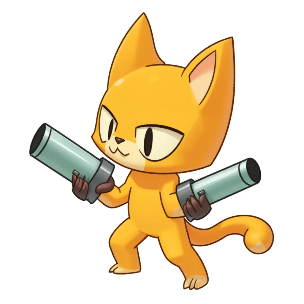 half mango half cat with bazooka arms