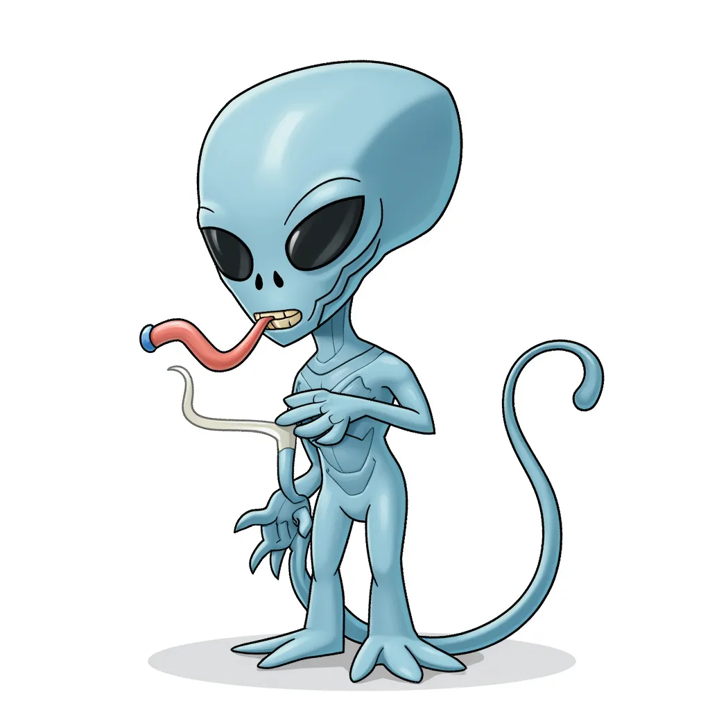 An alien with a penis