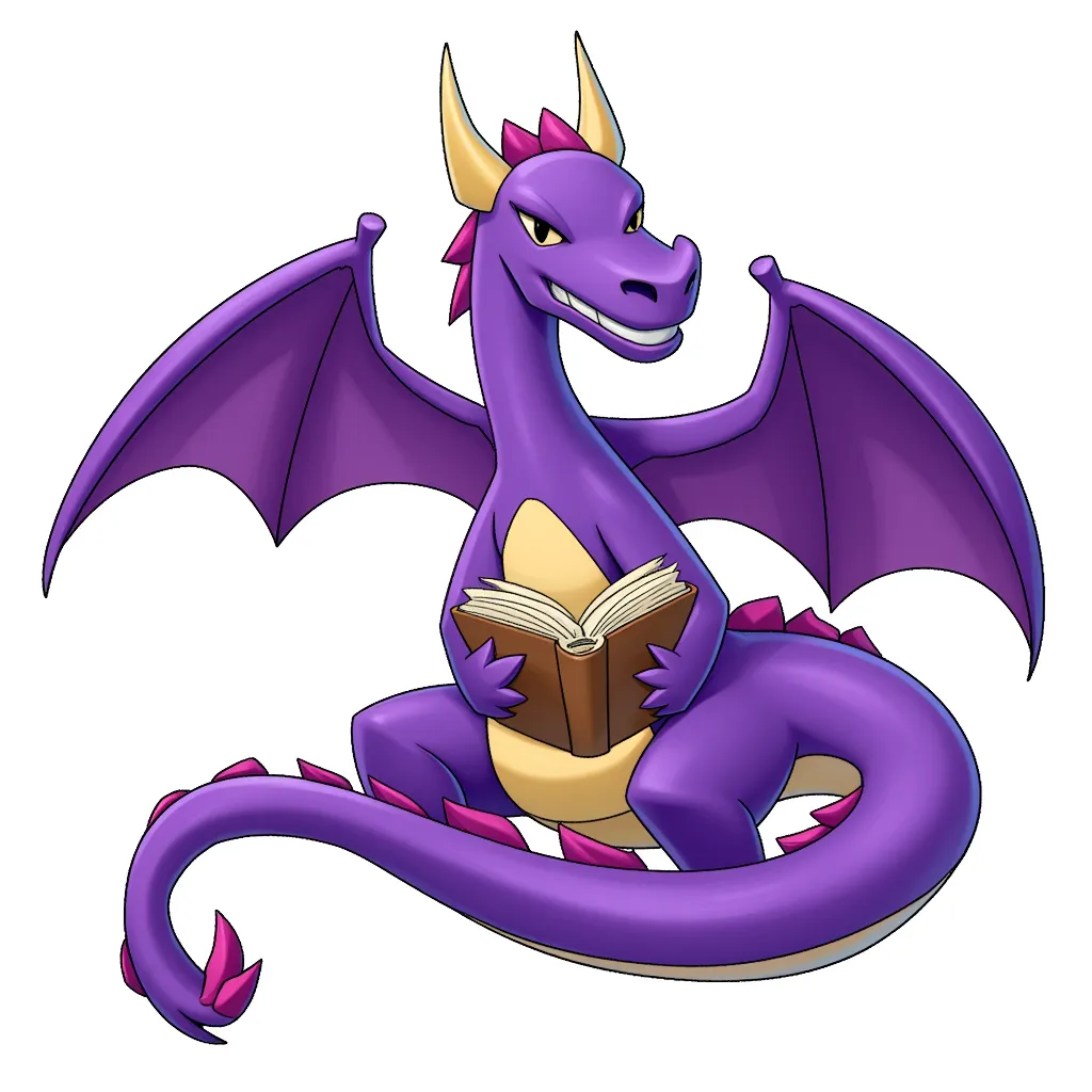 A big purple dragon, she writes the most fearsome book reviews.