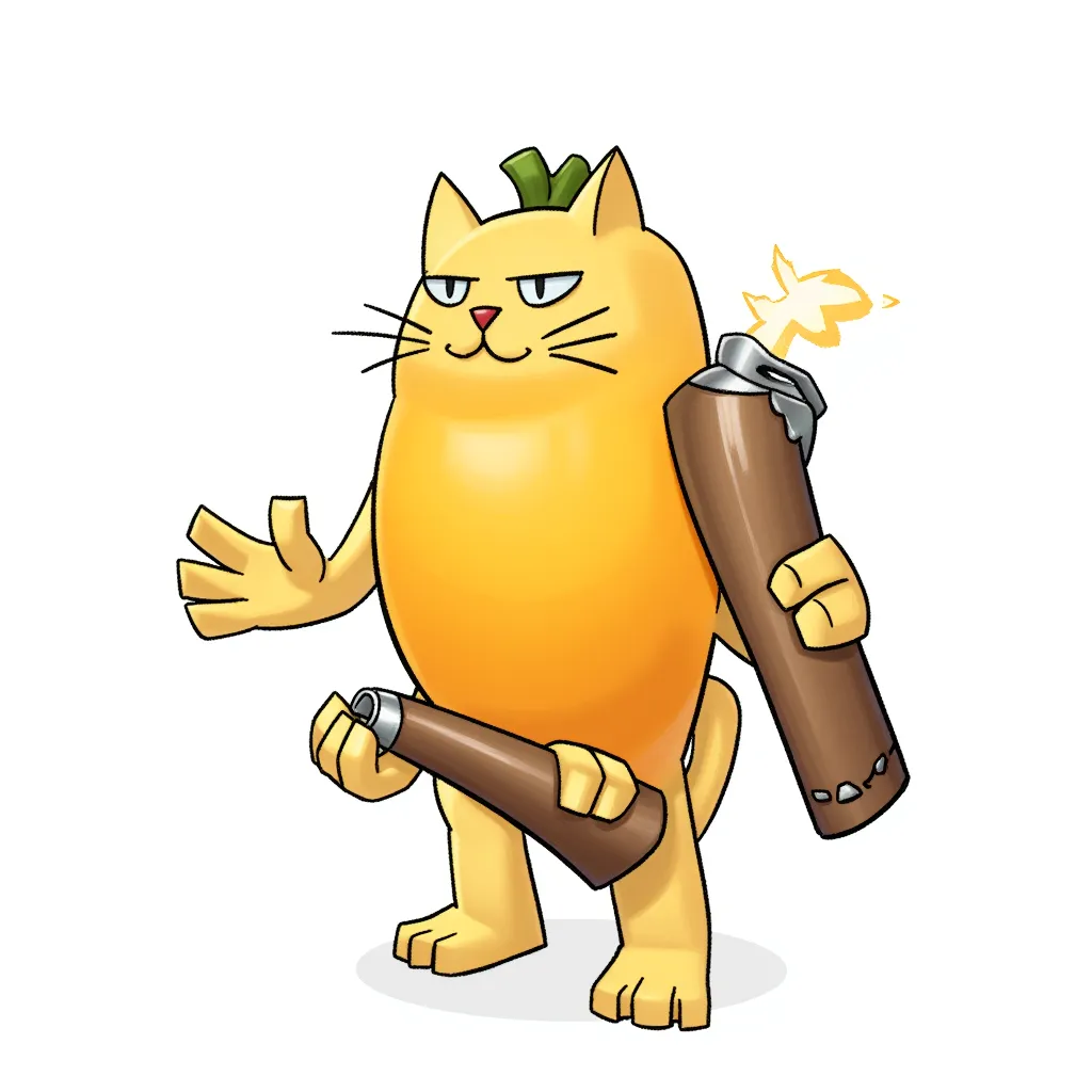 half mango half cat with bazooka arms