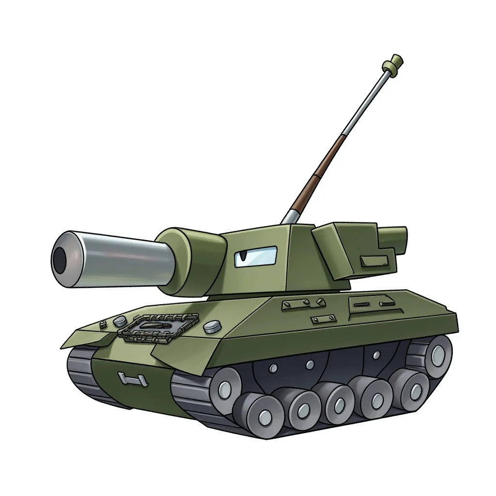 A war tank, he's really angry about having to continue fighting, you could say he has an "explosive" temperament.