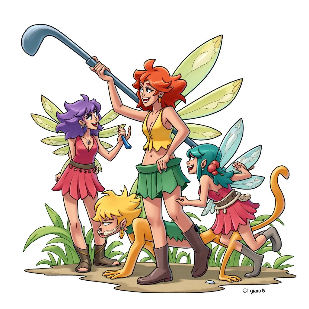 Do not let her colourful clothing and lovely hairs confuse you, this herd of carnivore fairies can hunt any creature and eat it in minutes, no matter the size.