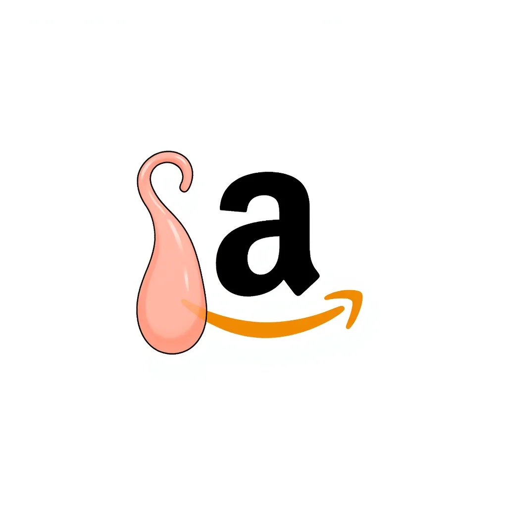 The amazon.com logo but with a penis instead of a smile