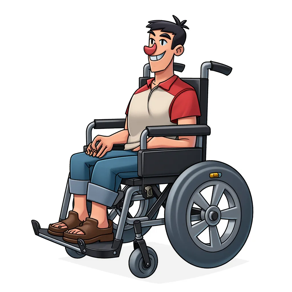 a retard in a wheelchair