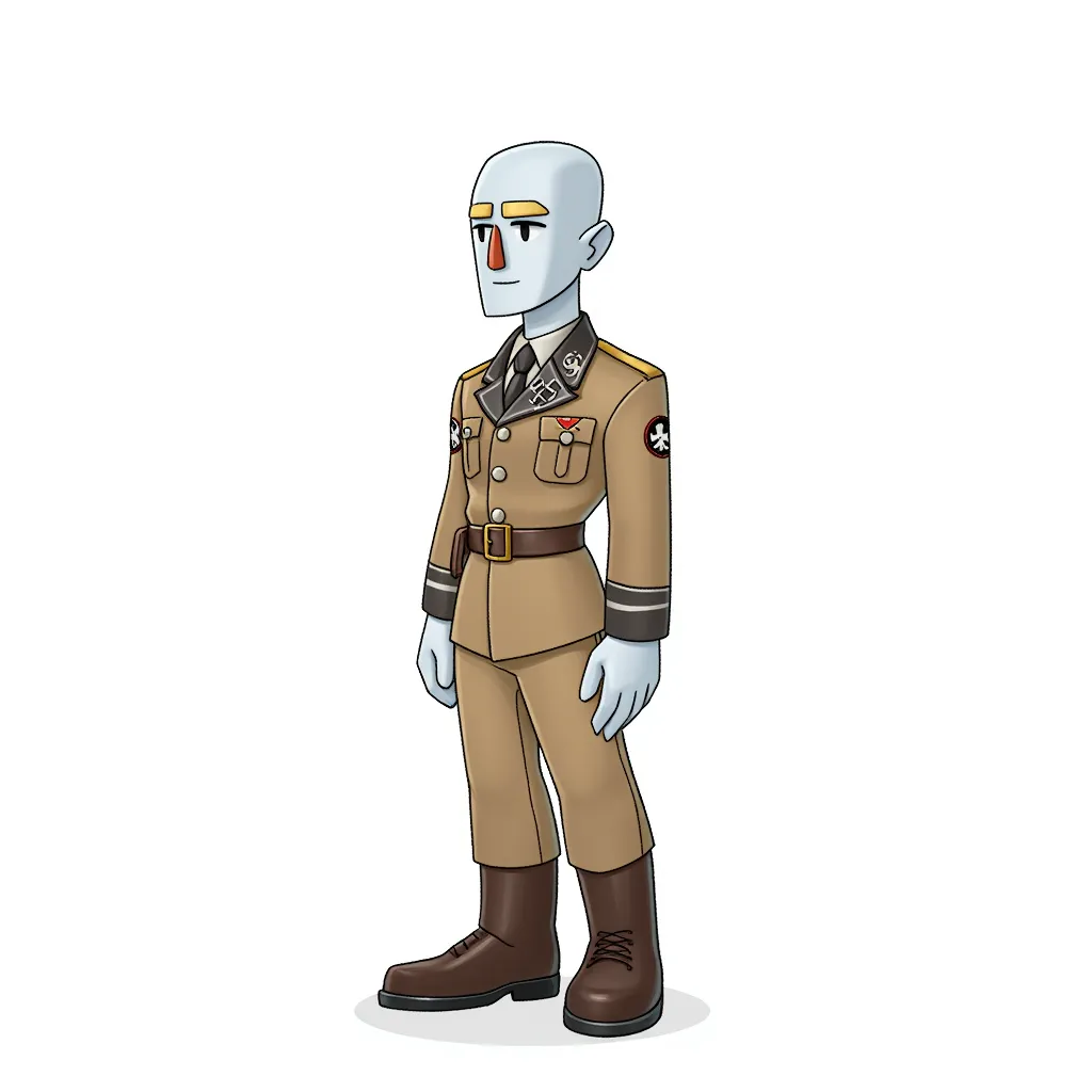 a white man in a tan SS uniform