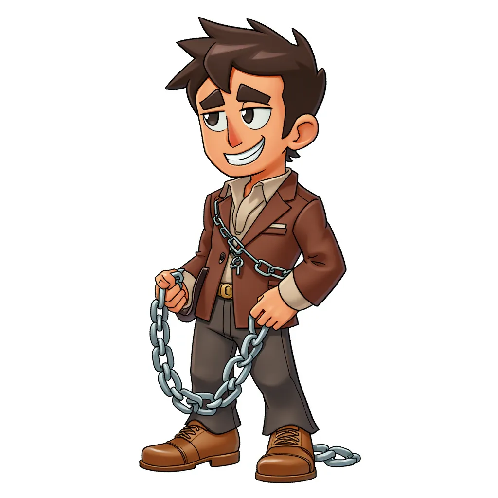 a small brown boy in chains