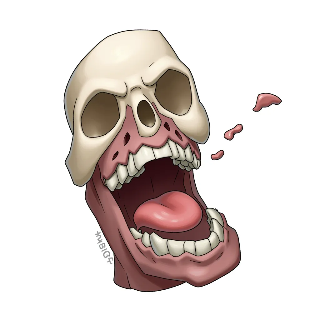 Partial decapitation of a human corpse