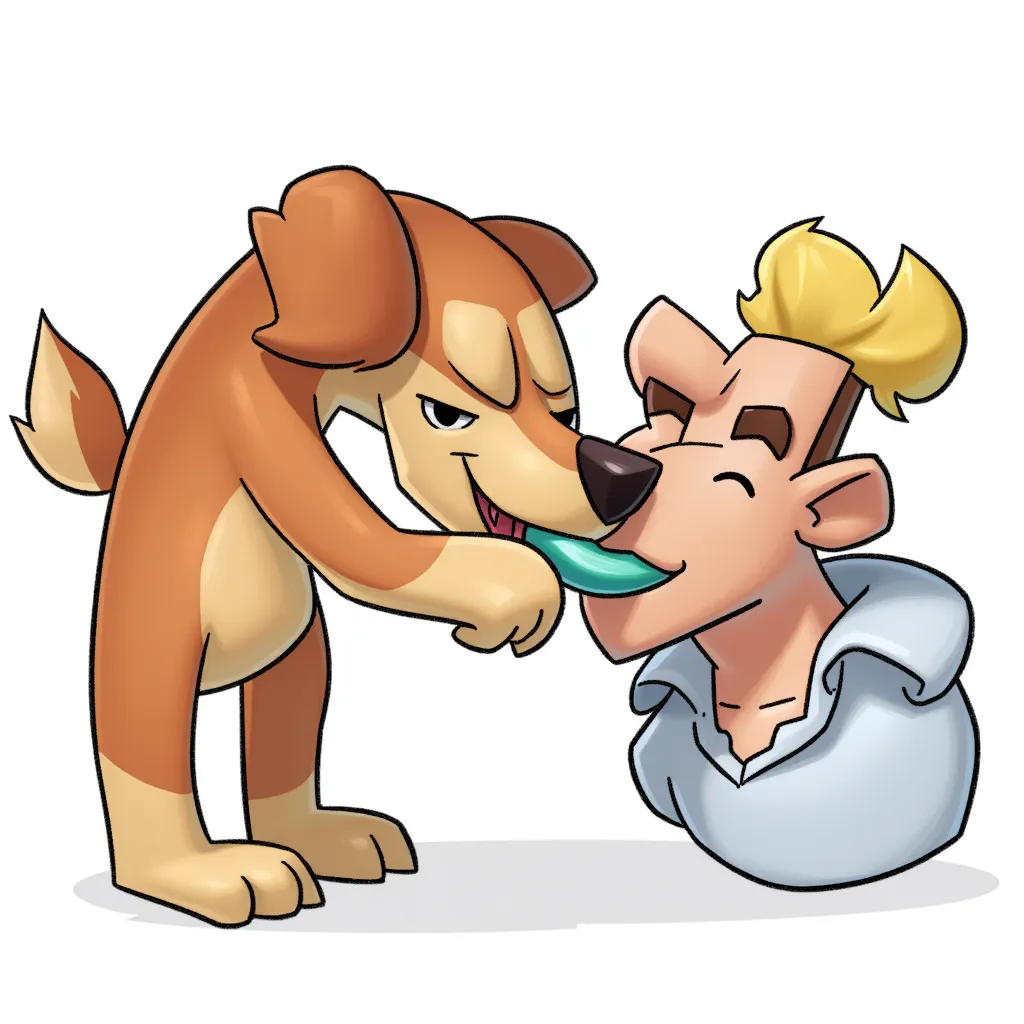 dog sucking a man's dick, oral, blowjob