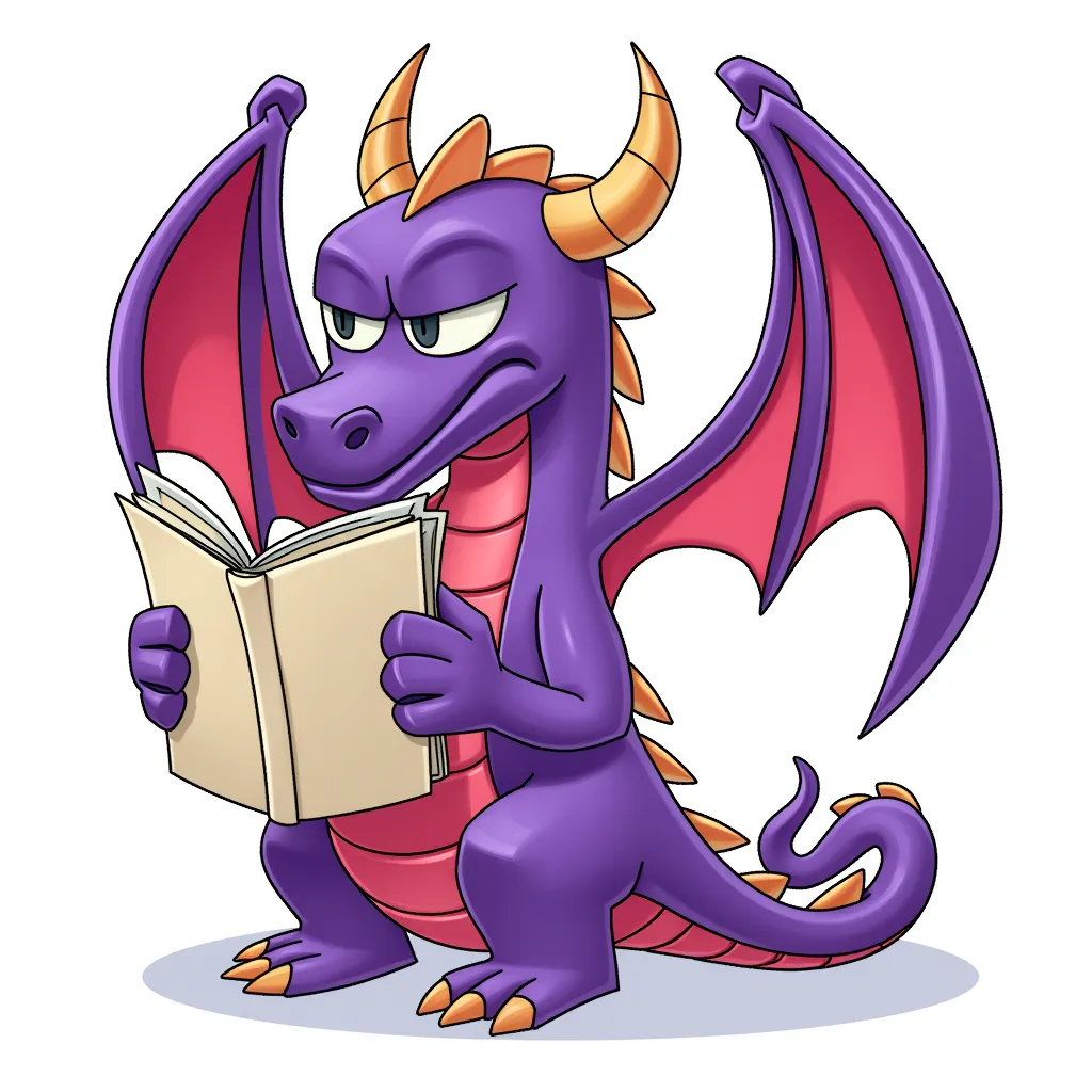 A big purple dragon, she writes the most fearsome book reviews.