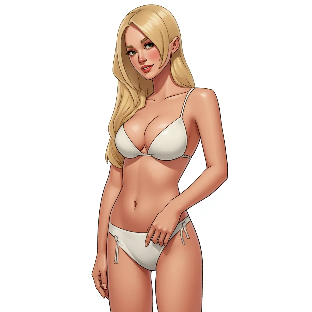 sexy painting in the style of AIBG, white background, full body shot