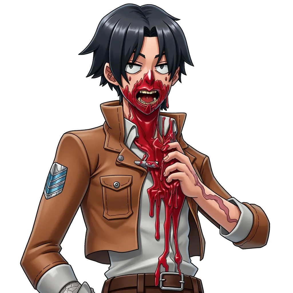 Attack on Titan style human, with unbelievably disturbing and vomit-inducing blood gore terrible HD