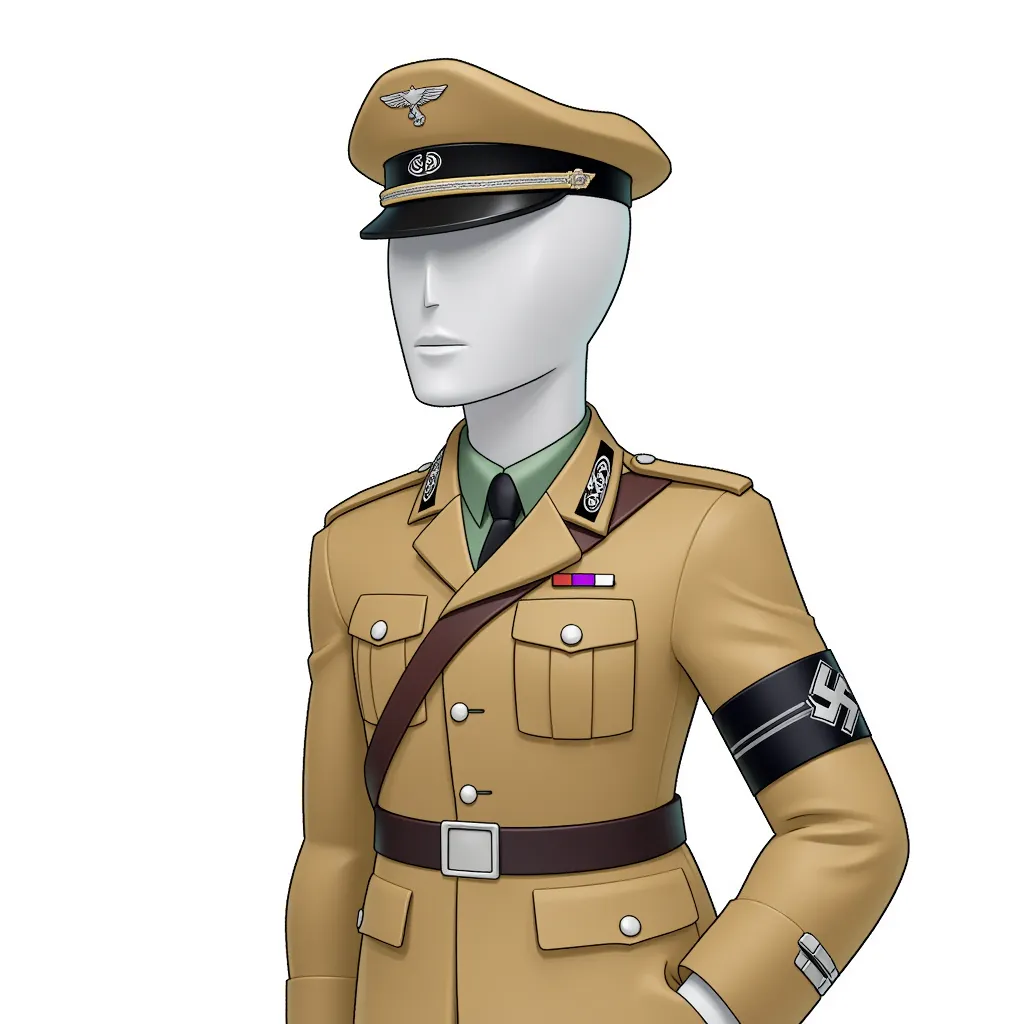 a white man in a tan SS uniform