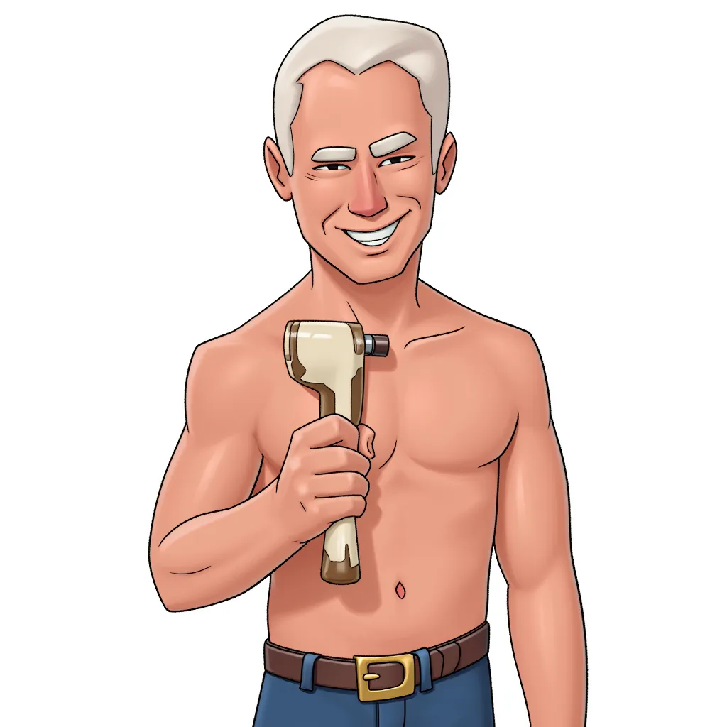Joe Biden naked with dick in hand