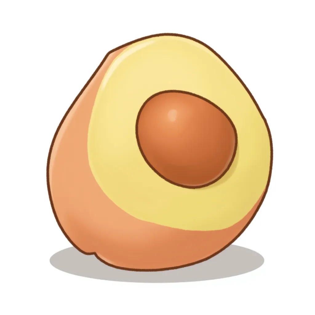 a peach colored whole avocado