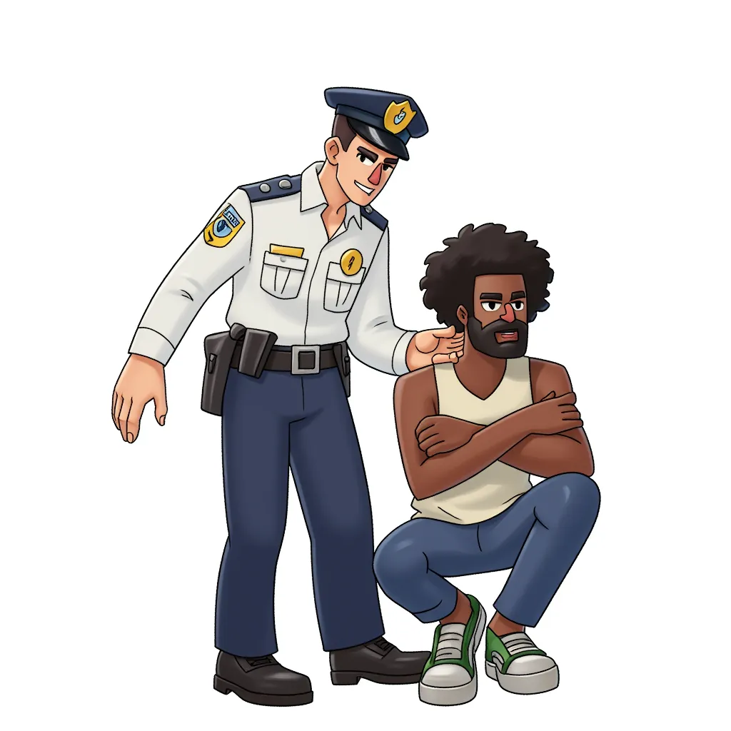 white cop arresting a black man