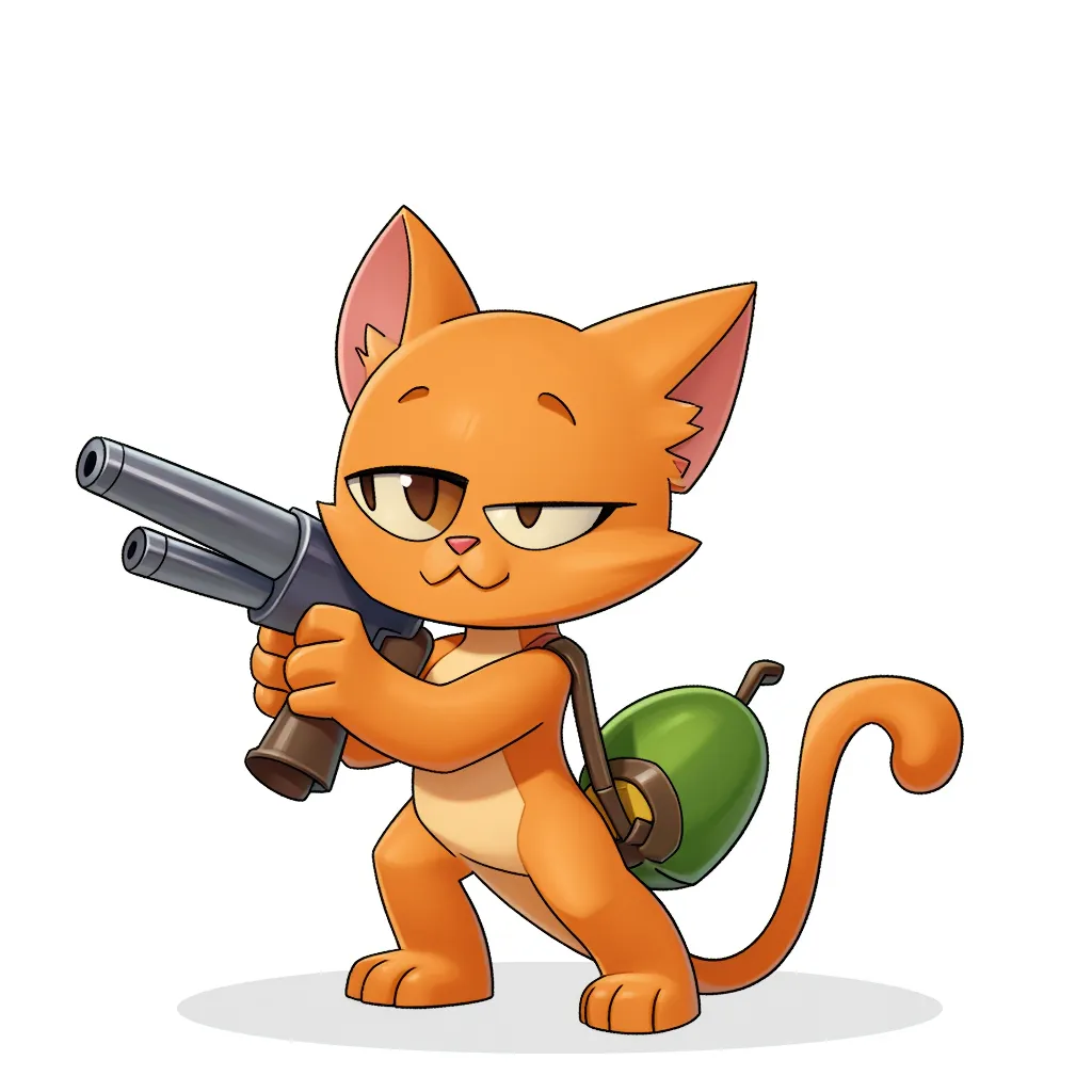 half mango half cat with bazooka arms