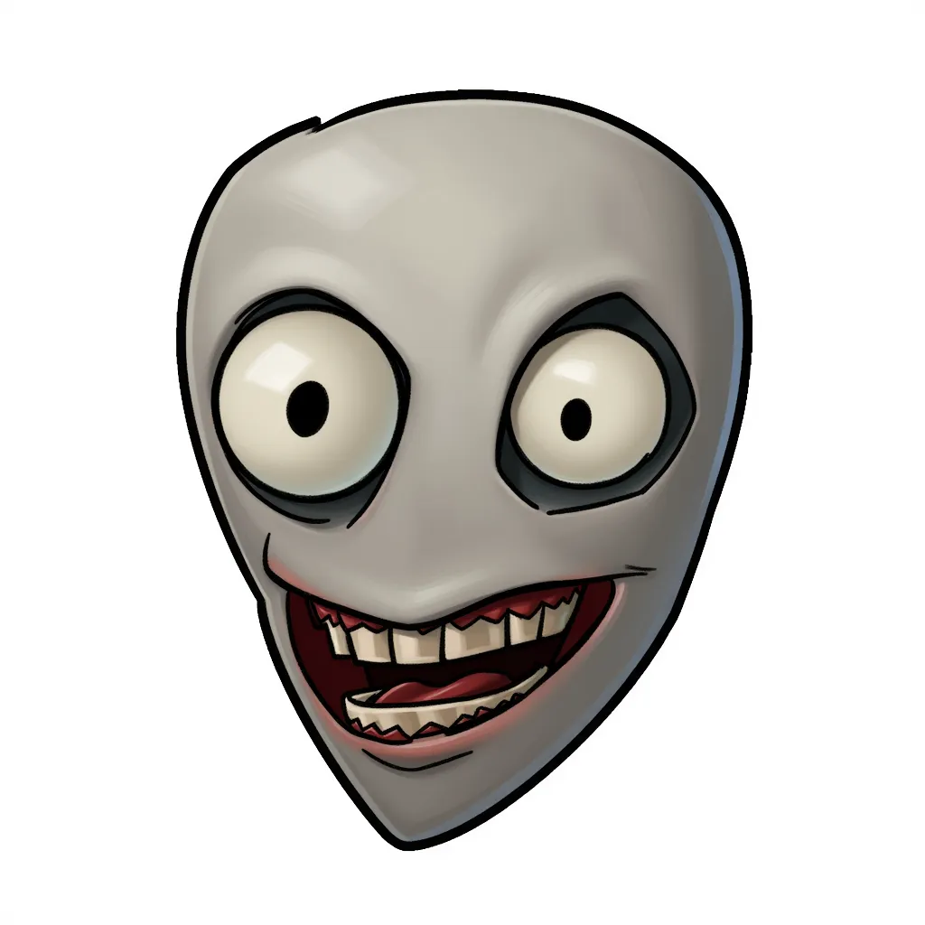 Creepy eyeless face haunting demonic face and mouth with dead eyes and no eyeballs sunken eye sockets