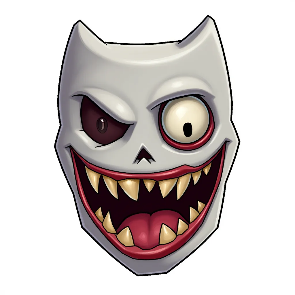 Creepy eyeless face haunting demonic face and mouth with dead eyes and no eyeballs sunken eye sockets