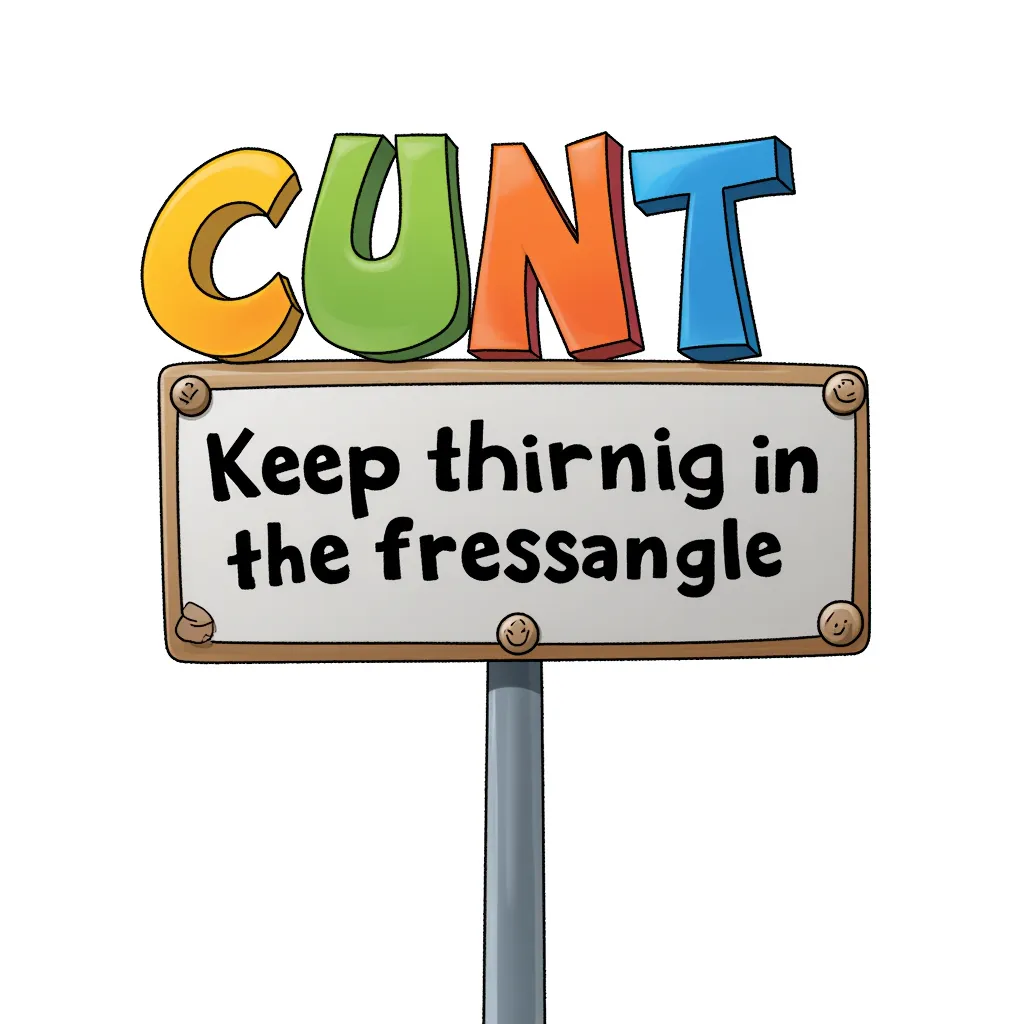 Cunt on a sign