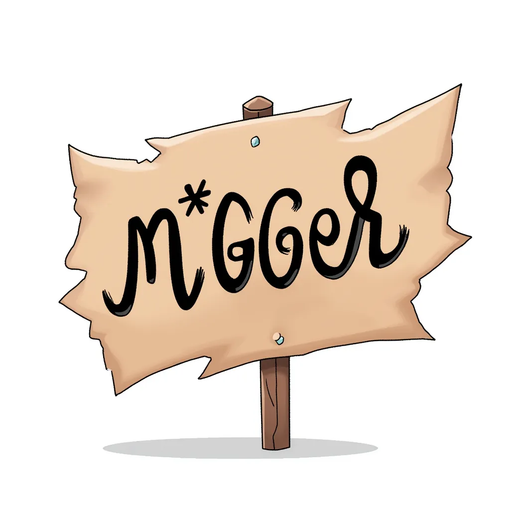 a sign that says "n*gger"