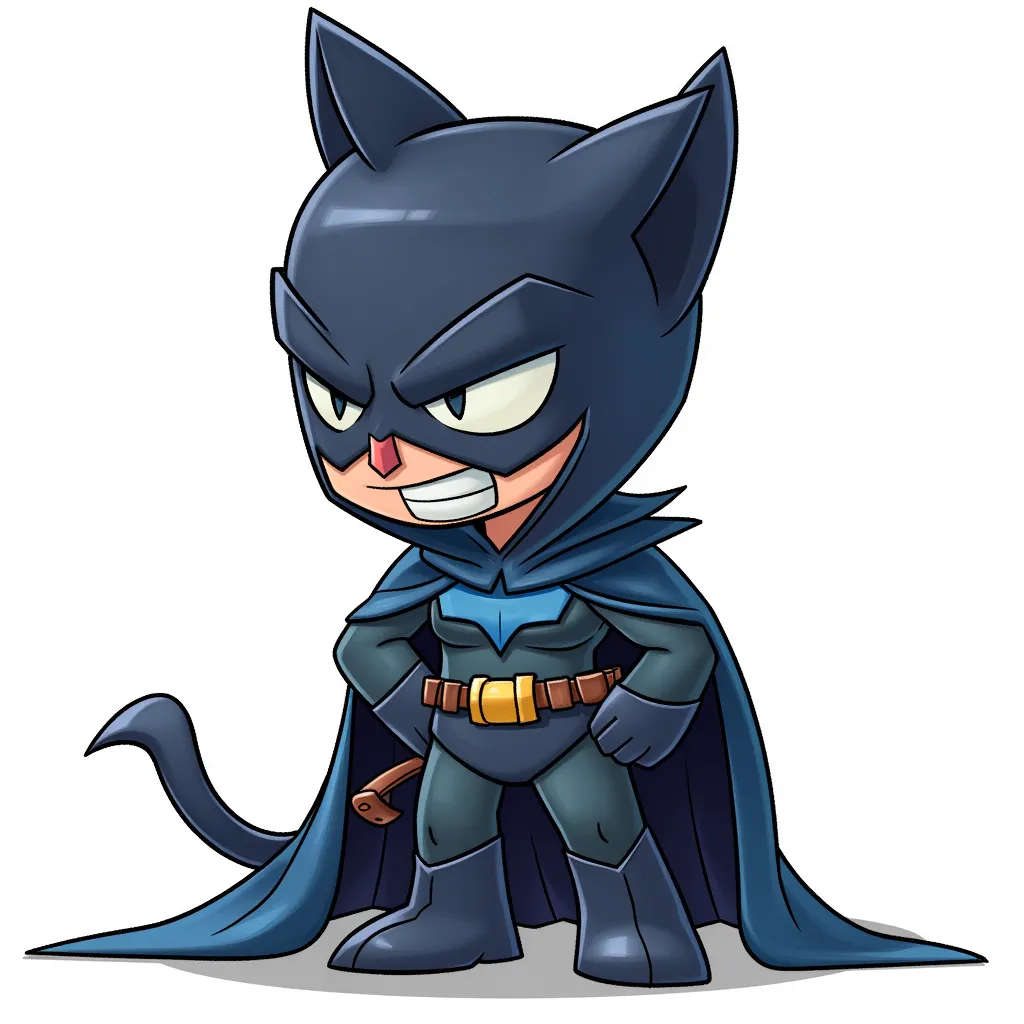 He is a caped vigilante, he surveys the streets at night like an angry black cat.