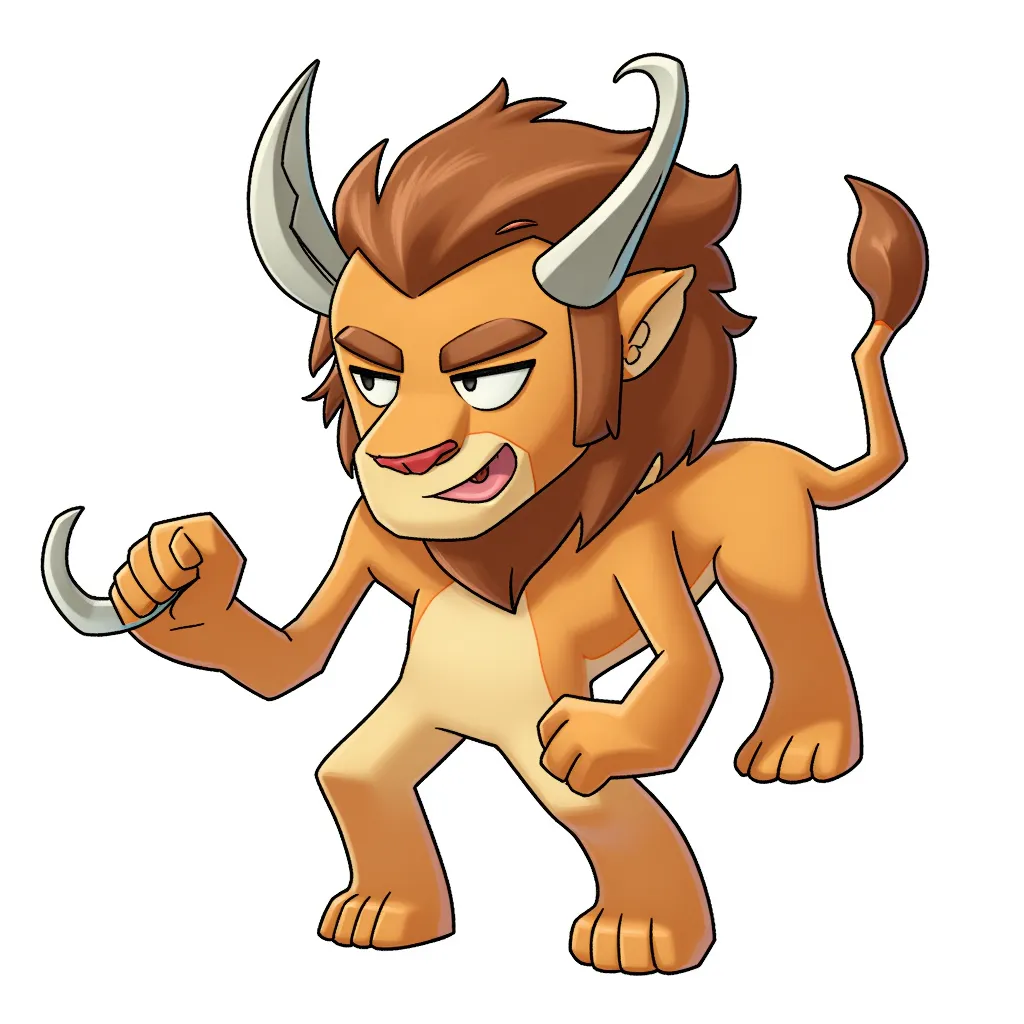 Part lion, horns of a goat and a serpent as a tail, all of these parts are ready to nap.