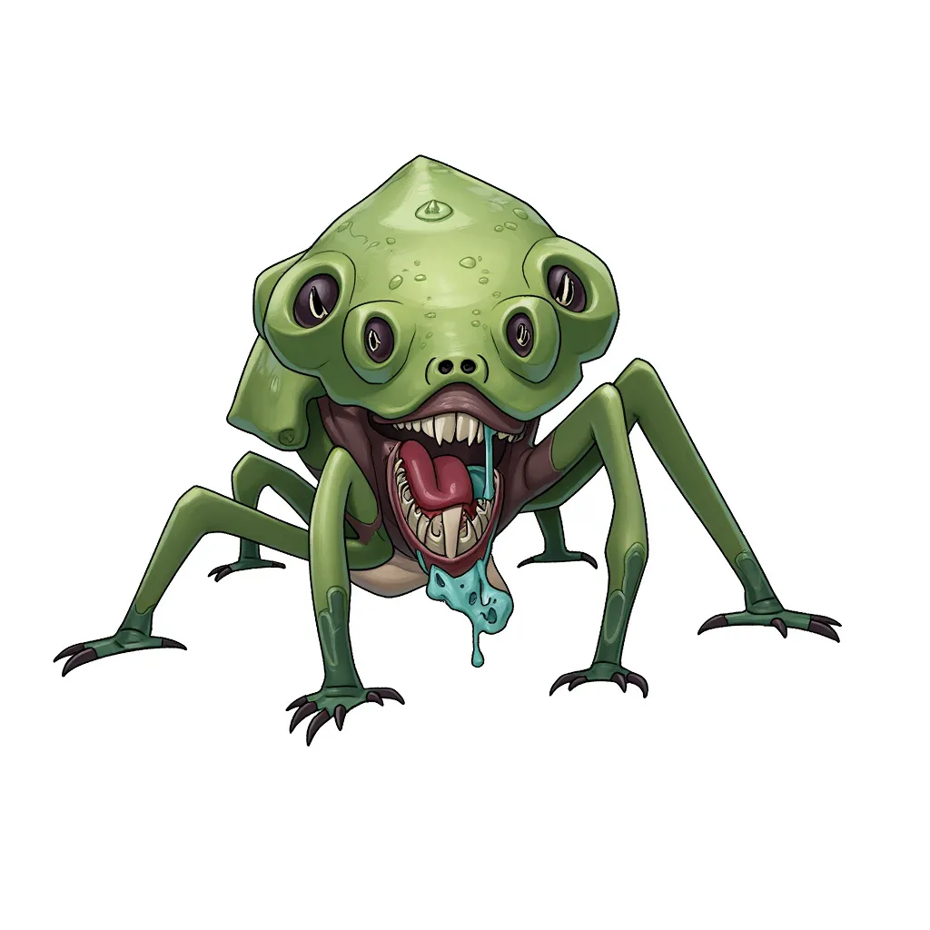 Insectoid alien creature, 6 eyes and an acid drooling apetite for humans.