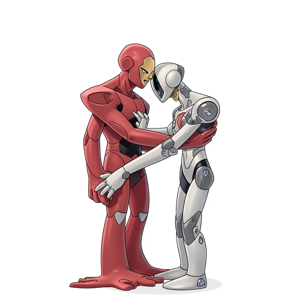 a humanoid penetrating another humanoid