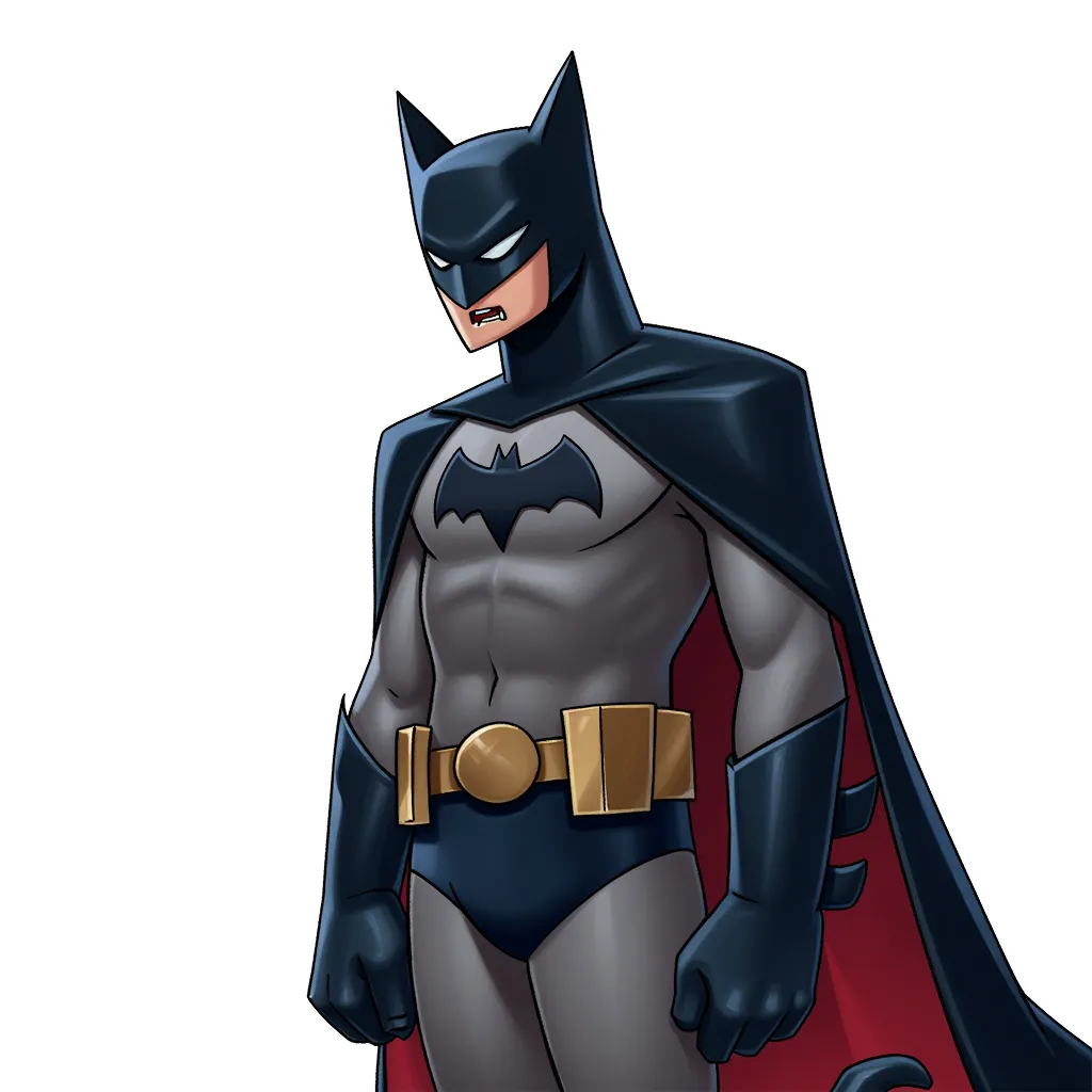 He is a caped vigilante, he surveys the streets at night like an angry black cat.